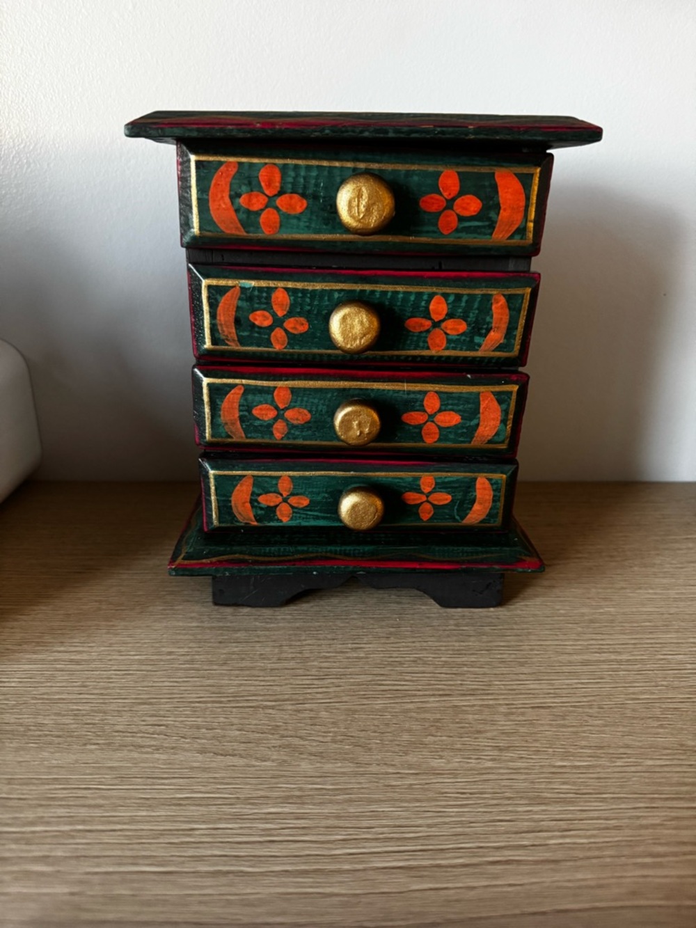 Hand-Painted Green and Gold Accent Chest - Home Accents - Picture 2 of 9